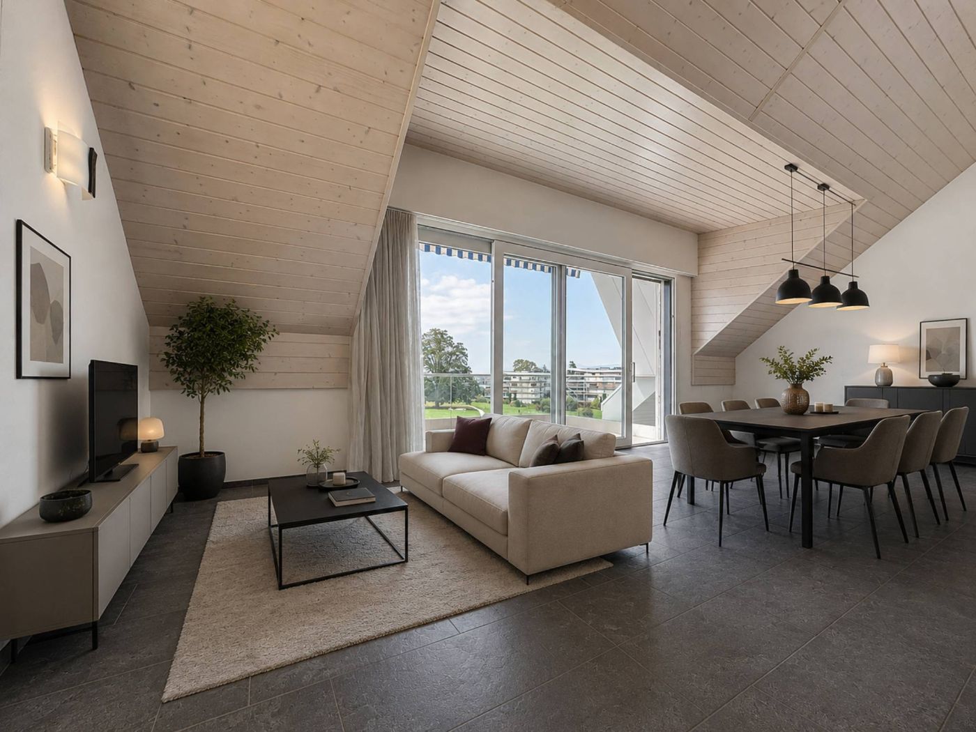 Attique de 5.5 pièces avec vue sur le lac Léman