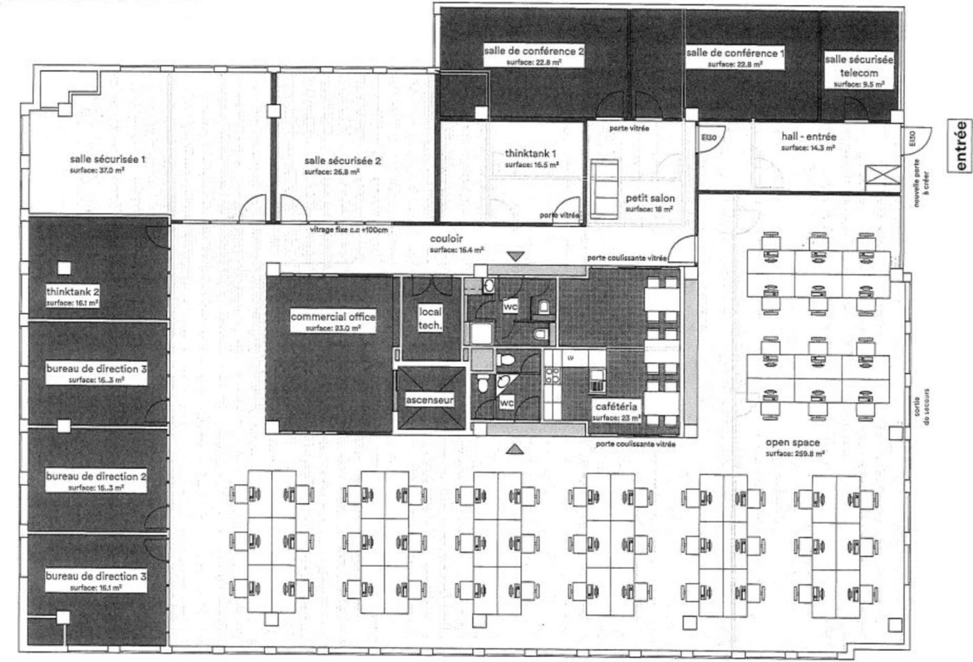 Bureau partagé dès 35m2