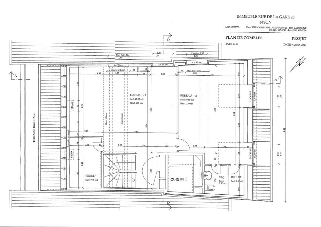 Centre-ville de Nyon, bureau de 95 m2 idéalement situé