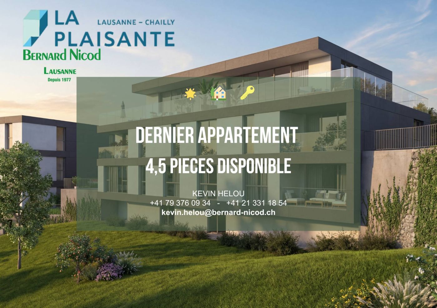Dernier lot 4,5 pièces, orienté sud.
Finitions au gré de l&rsquo;acquéreur !