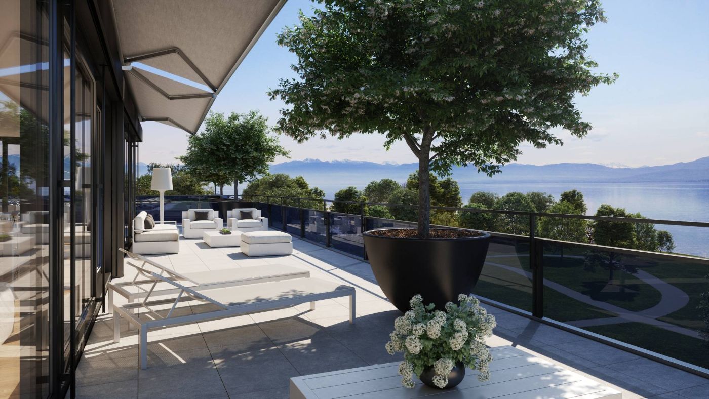 UNIQUE! Attique de 5.5 pièces de 146m2 bénéficiant d&rsquo;un rooftop terrasse de plus de 200m2 avec vue panoramique sur le lac et les Alpes