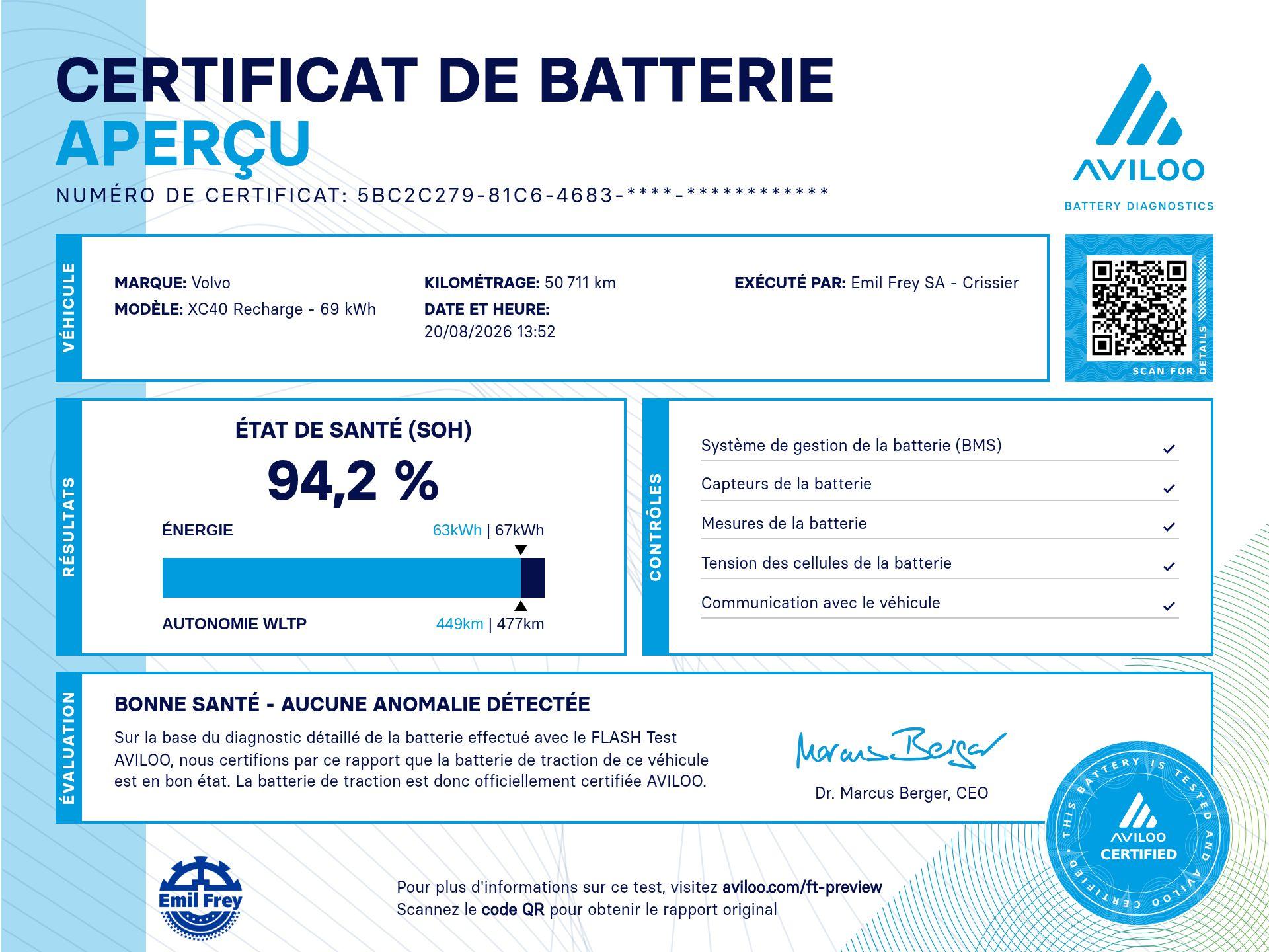 Volvo XC40 P6 Pro – voiture d&rsquo;occasion à vendre à Crissier