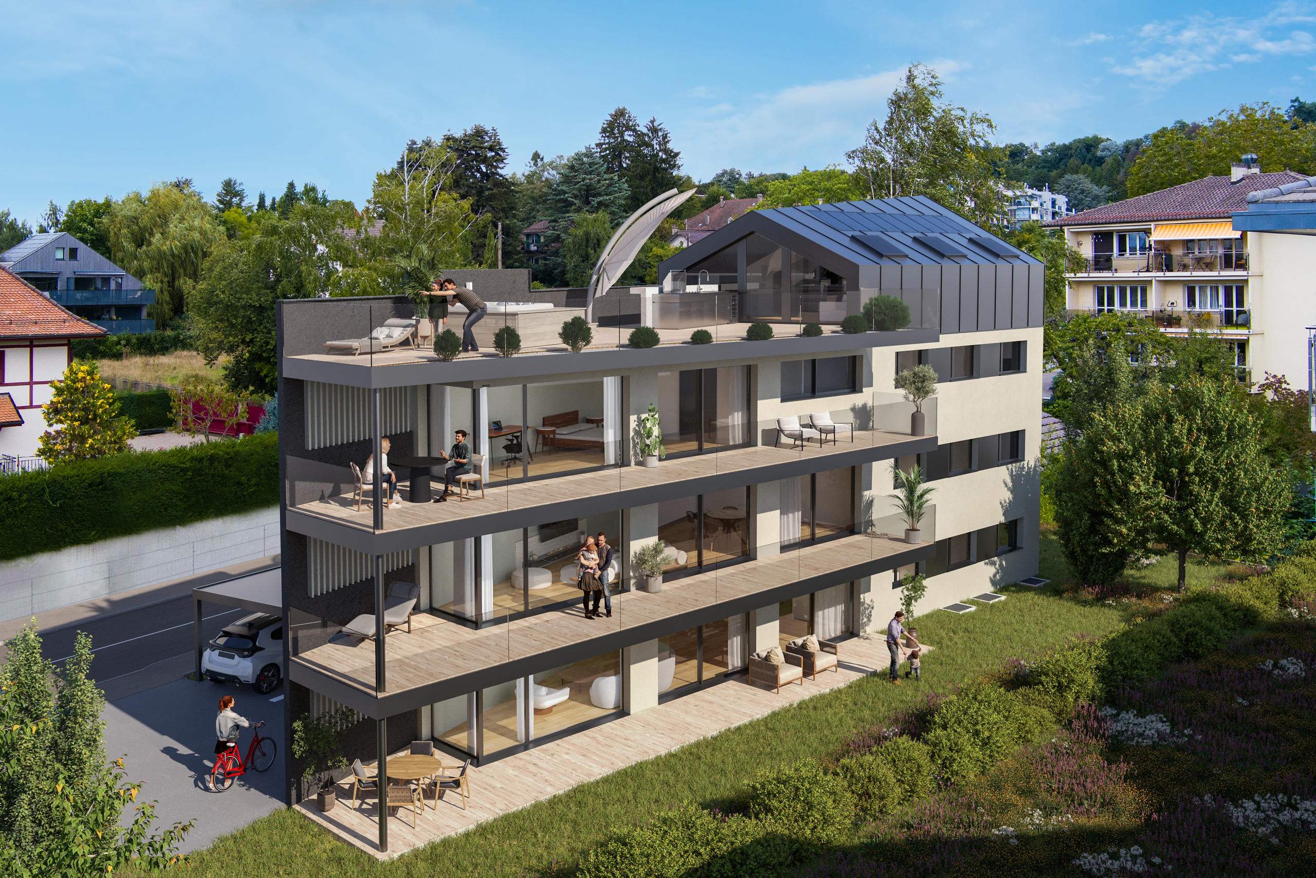Appartement de 3,5 pièces jardin privatif de 241 m² Permis en force